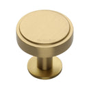 Heritage Brass Cabinet Knob Stepped Disc Design with Rose 38mm Satin Brass finish - C3954 38-SB - Choice Handles