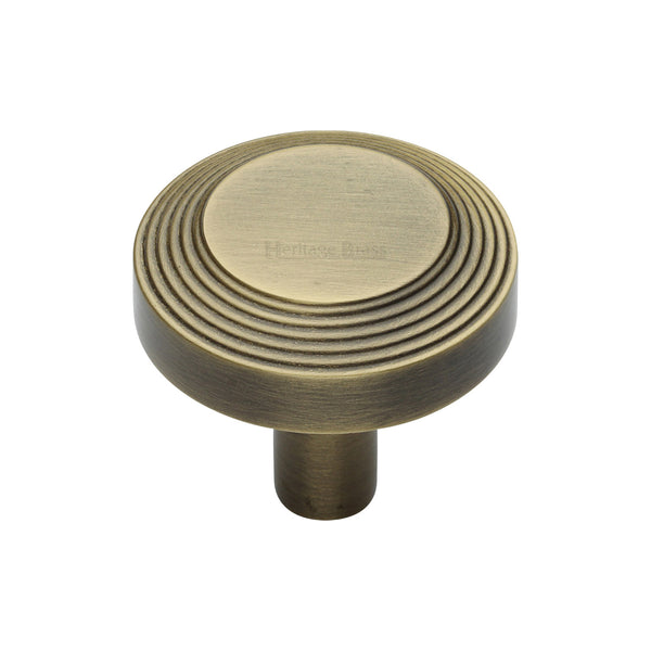 Heritage Brass Cabinet Knob Ridge Design 32mm Antique Brass finishUK Registered Design Number 6194410 - C3956 32-AT - Choice Handles