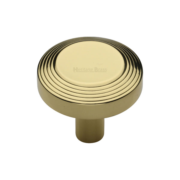 Heritage Brass Cabinet Knob Ridge Design 32mm Polished Brass finishUK Registered Design Number 6194410 - C3956 32-PB - Choice Handles