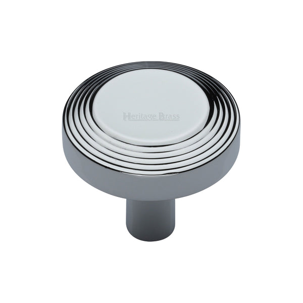 Heritage Brass Cabinet Knob Ridge Design 32mm Polished Chrome finishUK Registered Design Number 6194410 - C3956 32-PC - Choice Handles