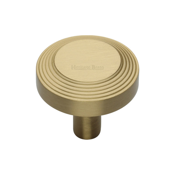 Heritage Brass Cabinet Knob Ridge Design 32mm Satin Brass finishUK Registered Design Number 6194410 - C3956 32-SB - Choice Handles