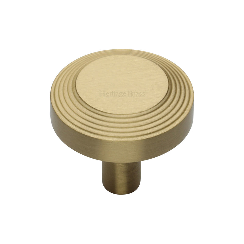 Heritage Brass Cabinet Knob Ridge Design 32mm Satin Brass finishUK Registered Design Number 6194410 - C3956 32-SB - Choice Handles