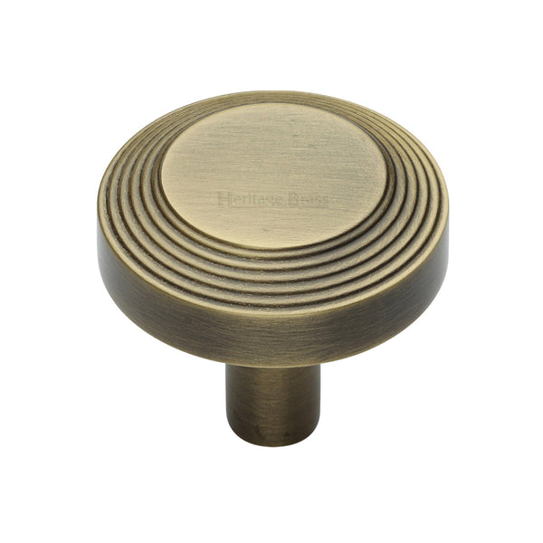 Heritage Brass Cabinet Knob Ridge Design 38mm Antique Brass finishUK Registered Design Number 6194410 - C3956 38-AT - Choice Handles