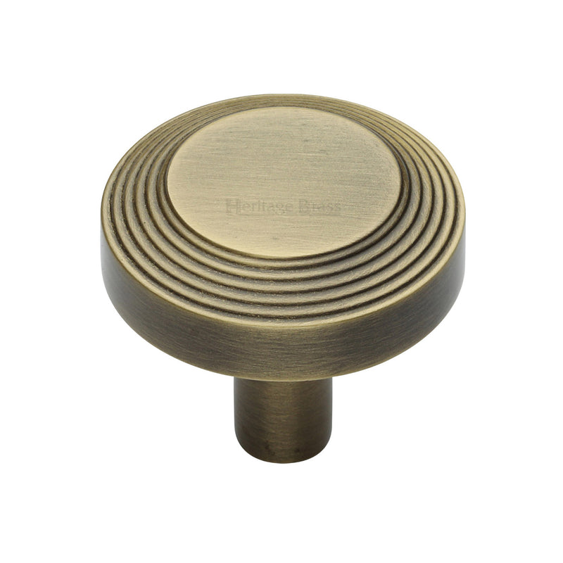 Heritage Brass Cabinet Knob Ridge Design 38mm Antique Brass finishUK Registered Design Number 6194410 - C3956 38-AT - Choice Handles