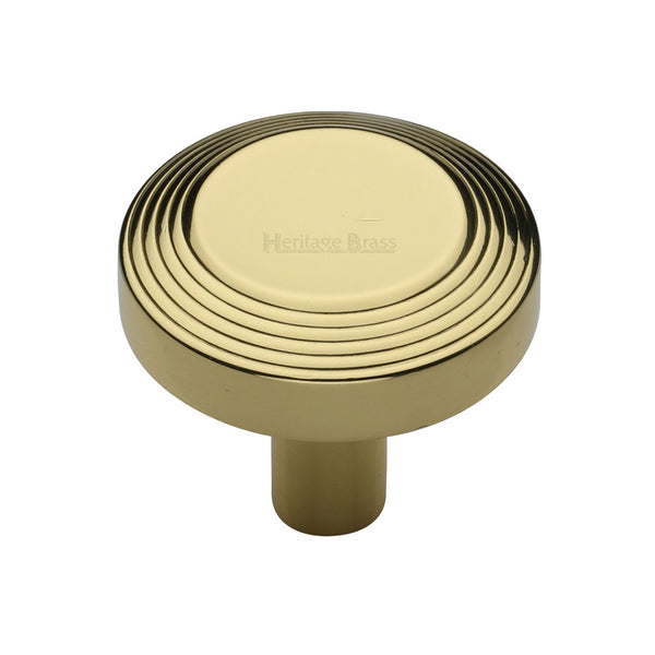 Heritage Brass Cabinet Knob Ridge Design 38mm Polished Brass finishUK Registered Design Number 6194410 - C3956 38-PB - Choice Handles