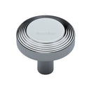 Heritage Brass Cabinet Knob Ridge Design 38mm Polished Chrome finishUK Registered Design Number 6194410 - C3956 38-PC - Choice Handles