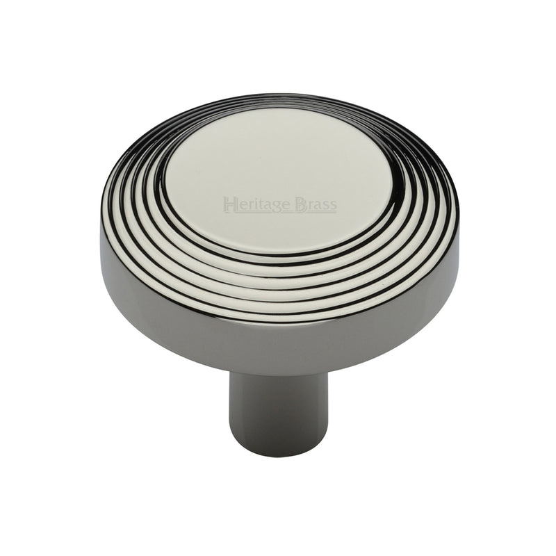 Heritage Brass Cabinet Knob Ridge Design 38mm Polished NickelUK Registered Design Number 6194410 - C3956 38-PNF - Choice Handles