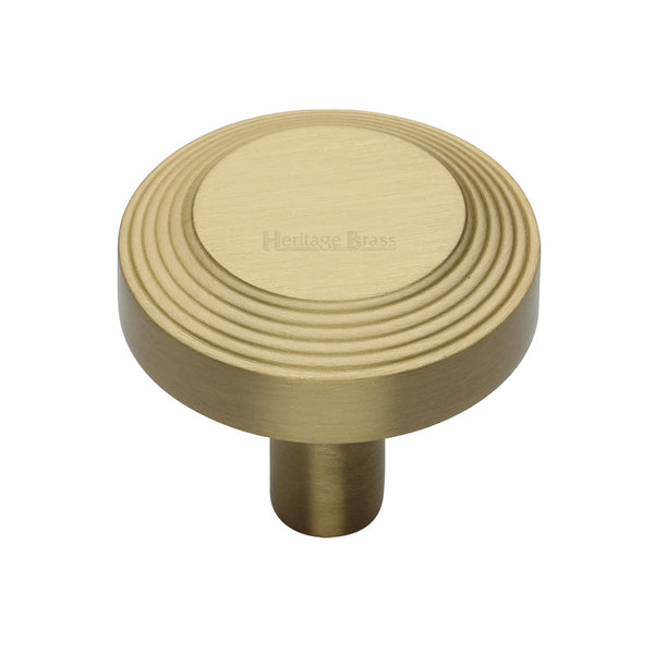 Heritage Brass Cabinet Knob Ridge Design 38mm Satin Brass finishUK Registered Design Number 6194410 - C3956 38-SB - Choice Handles