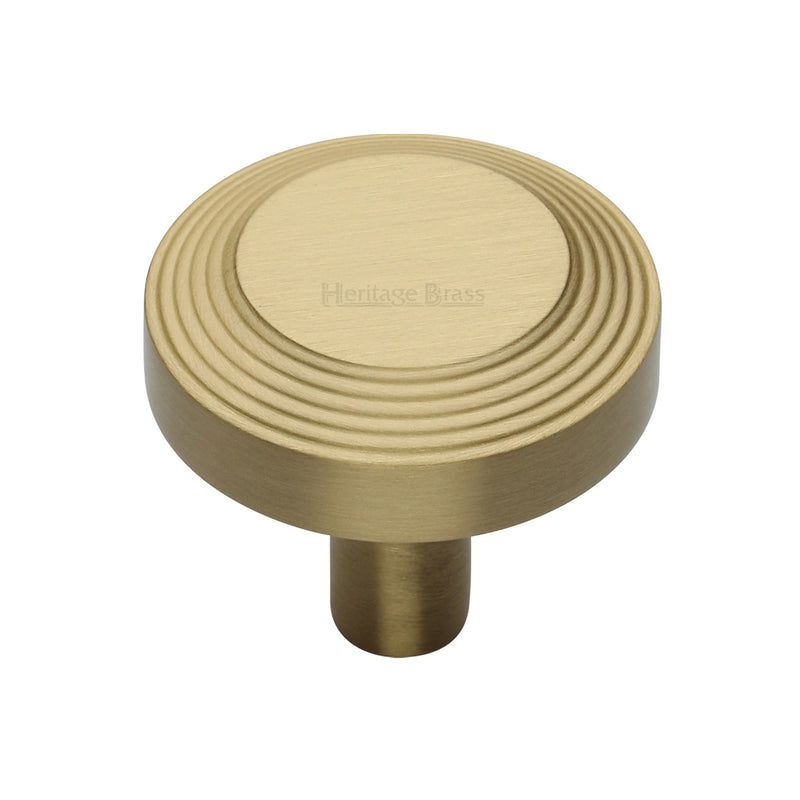 Heritage Brass Cabinet Knob Ridge Design 38mm Satin Brass finishUK Registered Design Number 6194410 - C3956 38-SB - Choice Handles