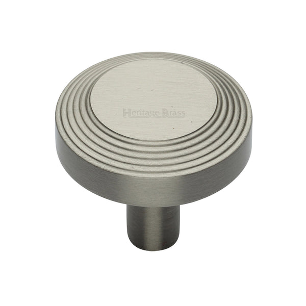 Heritage Brass Cabinet Knob Ridge Design 38mm Satin Nickel finishUK Registered Design Number 6194410 - C3956 38-SN - Choice Handles