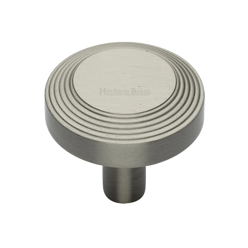 Heritage Brass Cabinet Knob Ridge Design 38mm Satin Nickel finishUK Registered Design Number 6194410 - C3956 38-SN - Choice Handles