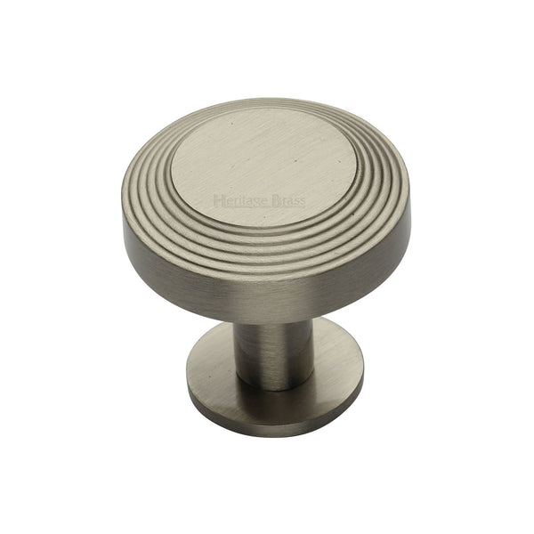 Heritage Brass Cabinet Knob Ridge Design with Rose 32mm Satin Nickel finishUK Registered Design Number 6194410 - C3958 32-SN - Choice Handles