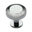 Heritage Brass Cabinet Knob Ridge Design with Rose 38mm Polished Chrome finishUK Registered Design Number 6194410 - C3958 38-PC - Choice Handles