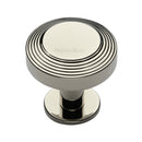 Heritage Brass Cabinet Knob Ridge Design with Rose 38mm Polished NickelUK Registered Design Number 6194410 - C3958 38-PNF - Choice Handles