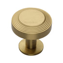 Heritage Brass Cabinet Knob Ridge Design with Rose 38mm Satin Brass finishUK Registered Design Number 6194410 - C3958 38-SB - Choice Handles