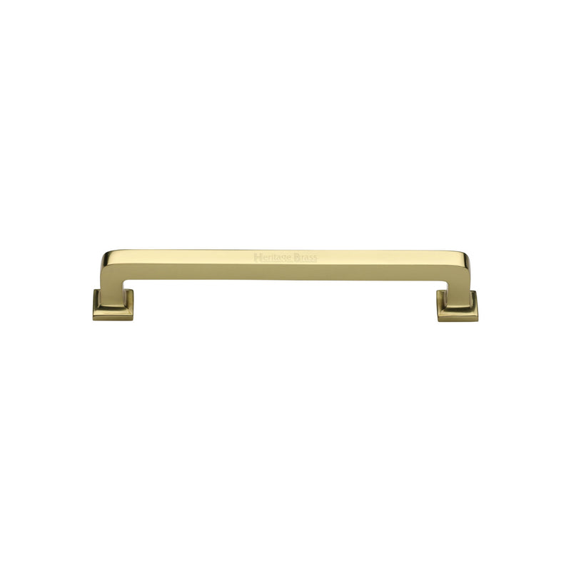 Heritage Brass Cabinet Pull Square Vintage Design 101mm CTC Polished Brass Finish - C3964 101-PB - Choice Handles