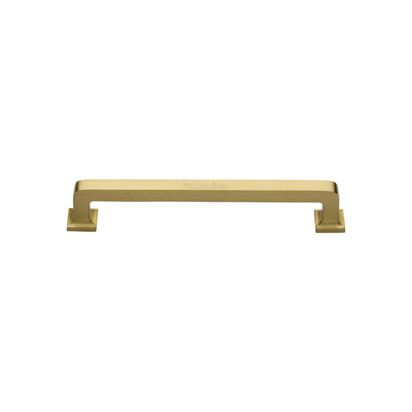 Heritage Brass Cabinet Pull Square Vintage Design 101mm CTC Satin Brass Finish - C3964 101-SB - Choice Handles