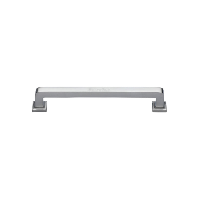 Heritage Brass Cabinet Pull Square Vintage Design 101mm CTC Satin Chrome Finish - C3964 101-SC - Choice Handles