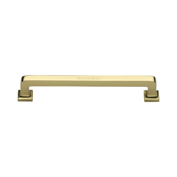Heritage Brass Cabinet Pull Square Vintage Design 152mm CTC Polished Brass Finish - C3964 152-PB - Choice Handles
