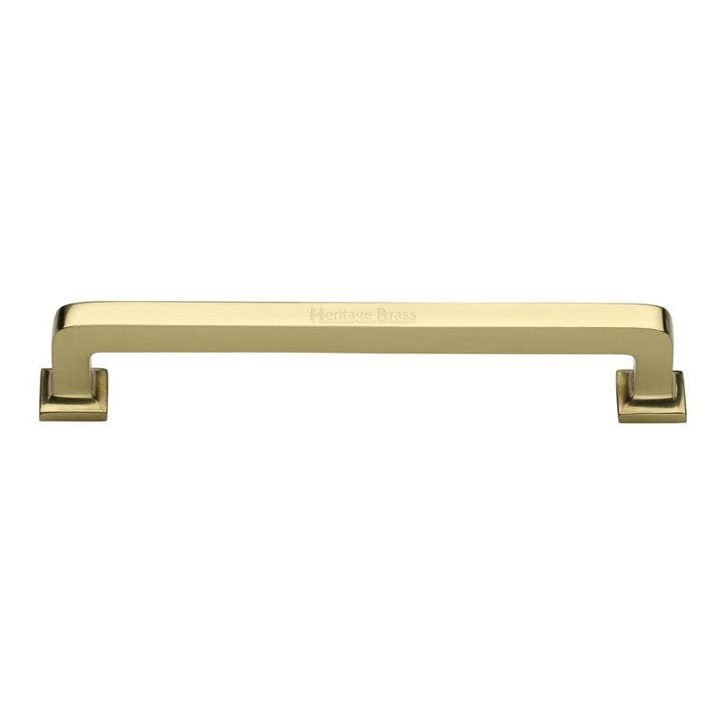 Heritage Brass Cabinet Pull Square Vintage Design 203mm CTC Polished Brass Finish - C3964 203-PB - Choice Handles
