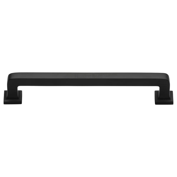 Heritage Brass Cabinet Pull Square Vintage Design 254mm CTC Matt Black Finish - C3964 254-BKMT - Choice Handles