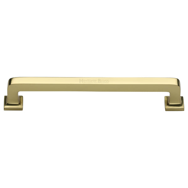 Heritage Brass Cabinet Pull Square Vintage Design 254mm CTC Polished Brass Finish - C3964 254-PB - Choice Handles