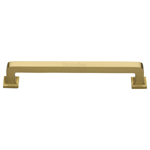 Heritage Brass Cabinet Pull Square Vintage Design 254mm CTC Satin Brass Finish - C3964 254-SB - Choice Handles