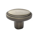 Heritage Brass Cabinet Knob Stepped Oval Design 41mm Antique Brass finish - C3975-AT - Choice Handles