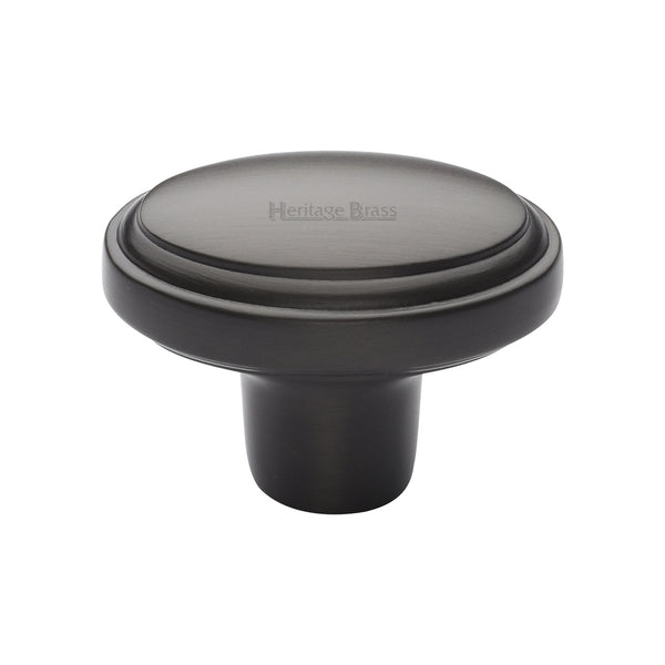 Heritage Brass Cabinet Knob Stepped Oval Design 41mm Matt Bronze finish - C3975-MB - Choice Handles