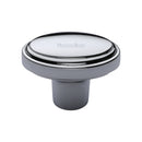 Heritage Brass Cabinet Knob Stepped Oval Design 41mm Polished Chrome finish - C3975-PC - Choice Handles