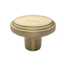 Heritage Brass Cabinet Knob Stepped Oval Design 41mm Satin Brass finish - C3975-SB - Choice Handles