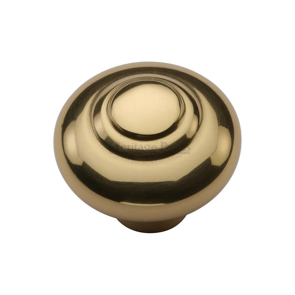 Heritage Brass Cabinet Knob Round Bead Design 32mm Polished Brass finish - C3985 32-PB - Choice Handles
