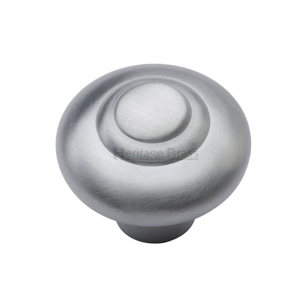 Heritage Brass Cabinet Knob Round Bead Design 32mm Satin Chrome finish - C3985 32-SC - Choice Handles