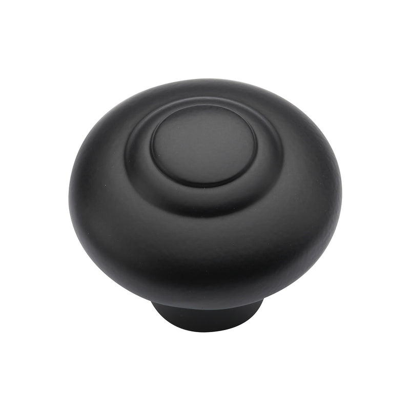Heritage Brass Cabinet Knob Round Bead Design 38mm Matt Black finish - C3985 38-BKMT - Choice Handles