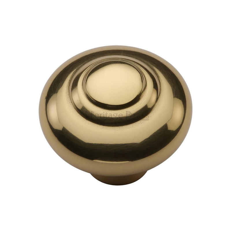 Heritage Brass Cabinet Knob Round Bead Design 38mm Polished Brass finish - C3985 38-PB - Choice Handles
