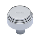 Heritage Brass Cabinet Knob Round Deco Design 32mm Polished Chrome finish - C3987 32-PC - Choice Handles