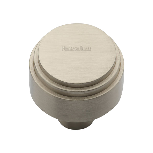 Heritage Brass Cabinet Knob Round Deco Design 32mm Satin Nickel finish - C3987 32-SN - Choice Handles