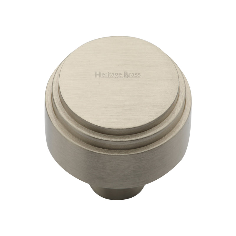 Heritage Brass Cabinet Knob Round Deco Design 32mm Satin Nickel finish - C3987 32-SN - Choice Handles