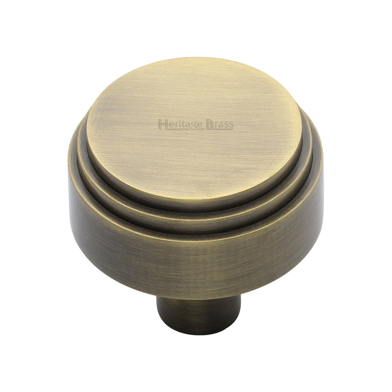 Heritage Brass Cabinet Knob Round Deco Design 38mm Antique Brass finish - C3987 38-AT - Choice Handles