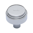 Heritage Brass Cabinet Knob Round Deco Design 38mm Polished Chrome finish - C3987 38-PC - Choice Handles