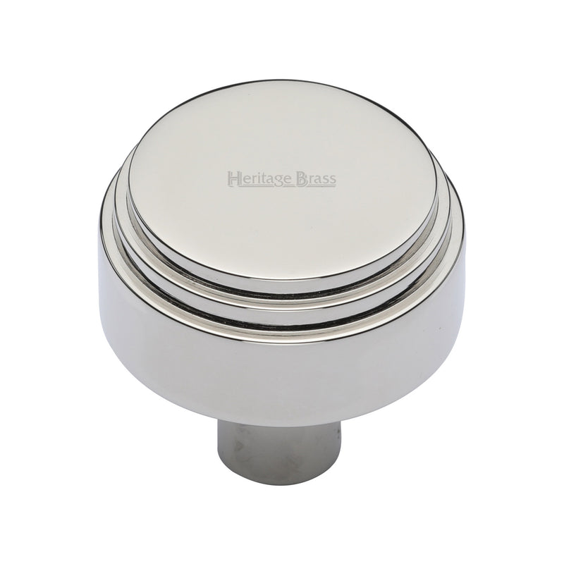 Heritage Brass Cabinet Knob Round Deco Design 38mm Polished Nickel - C3987 38-PNF - Choice Handles