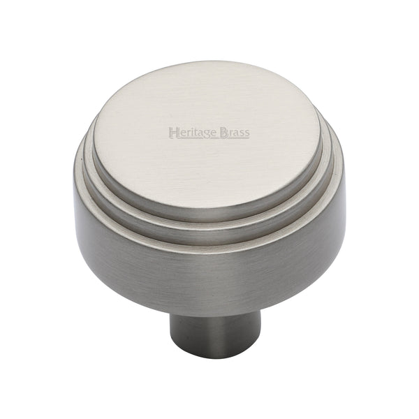 Heritage Brass Cabinet Knob Round Deco Design 38mm Satin Nickel finish - C3987 38-SN - Choice Handles