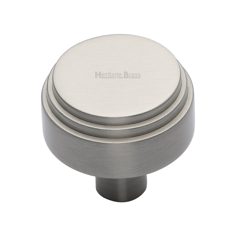 Heritage Brass Cabinet Knob Round Deco Design 38mm Satin Nickel finish - C3987 38-SN - Choice Handles