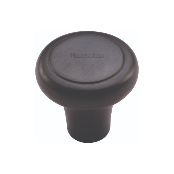 Heritage Brass Cabinet Knob Round Edge Design 32mm Matt Black finish - C3990 32-BKMT - Choice Handles