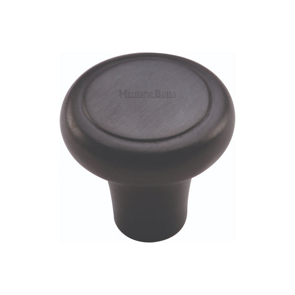 Heritage Brass Cabinet Knob Round Edge Design 38mm Matt Black finish - C3990 38-BKMT - Choice Handles