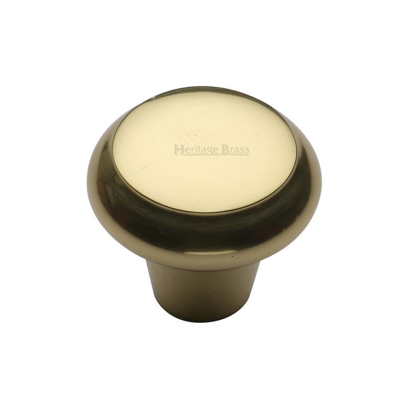 Heritage Brass Cabinet Knob Edge Design 38mm Polished Brass finish - C3990 38-PB - Choice Handles