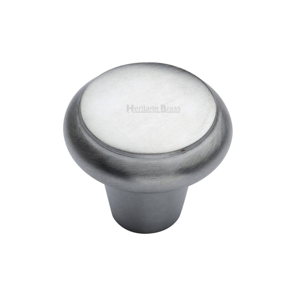 Heritage Brass Cabinet Knob Edge Design 38mm Satin Chrome finish - C3990 38-SC - Choice Handles