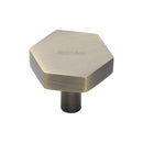 Heritage Brass Cabinet Knob Hexagon Design 32mm Antique Brass finish - C4344 32-AT - Choice Handles