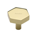 Heritage Brass Cabinet Knob Hexagon Design 32mm Polished Brass finish - C4344 32-PB - Choice Handles