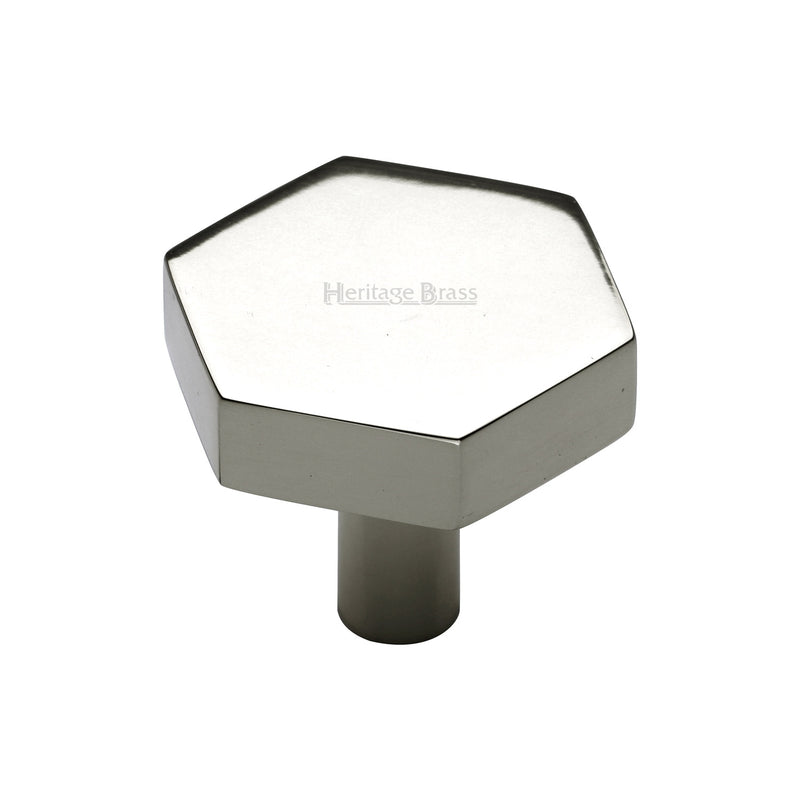 Heritage Brass Cabinet Knob Hexagon Design 32mm Polished Nickel - C4344 32-PNF - Choice Handles
